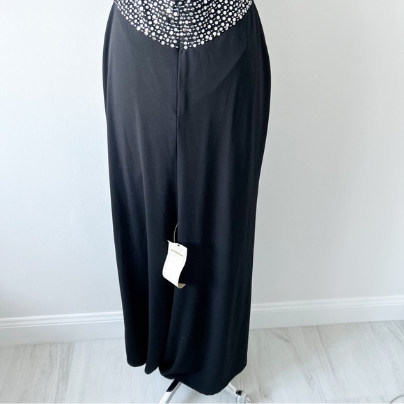 Vintage NEW Deadstock Cache Sequin Beaded Low Back Black Gown Dress Size 4 - Picture 7 of 12